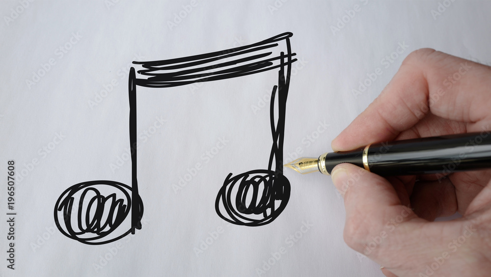 notes de musique picto stylo plume Photos | Adobe Stock