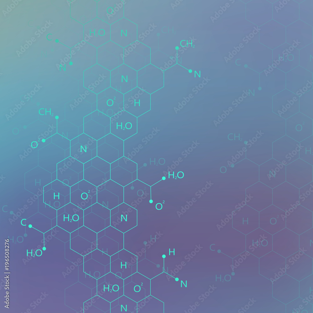 Dna molecule structure on blue background for your design . Illustration