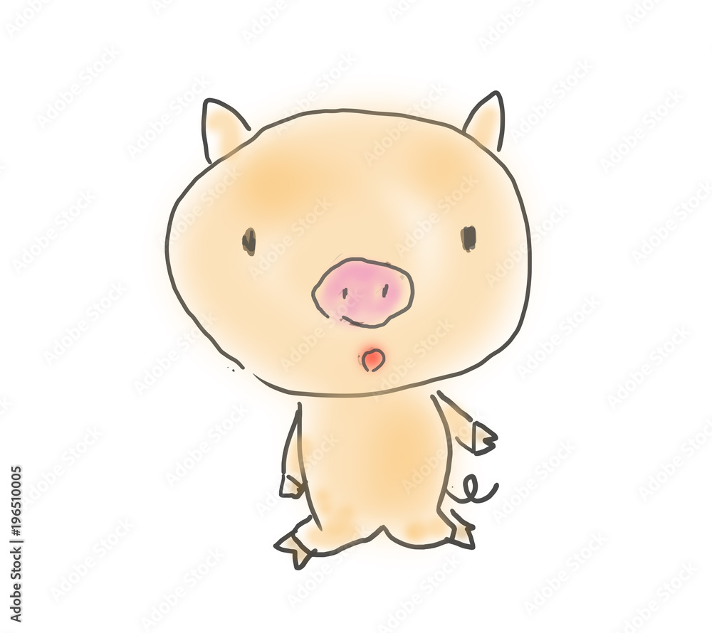 ブタちゃん かわいいゆるい子供が描いたイラストイメージ Stock Illustration Adobe Stock ブタちゃん かわいいゆるい子供が描いたイラストイメージ Stock Illustration Adobe Stock