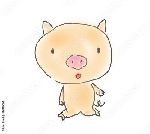ブタちゃん かわいいゆるい子供が描いたイラストイメージ Stock イラスト Adobe Stock