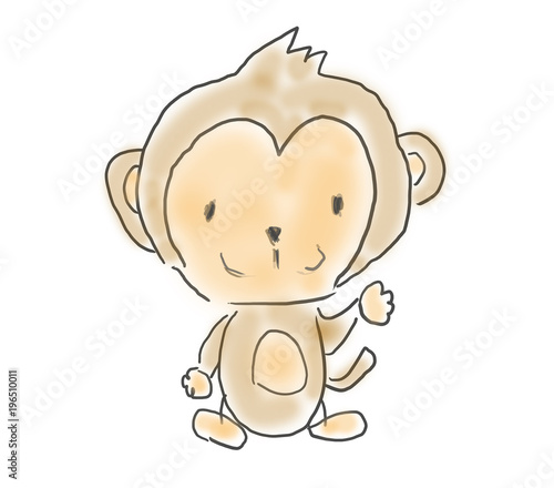 サルくん かわいいゆるい子供が描いたイラストイメージ Stock イラスト Adobe Stock