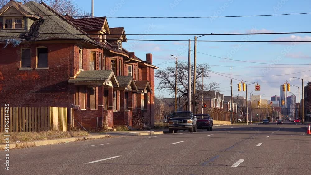 Old rundown neighborhood near Detroit Michigan. Old rundown neighborhood near Detroit Michigan.
