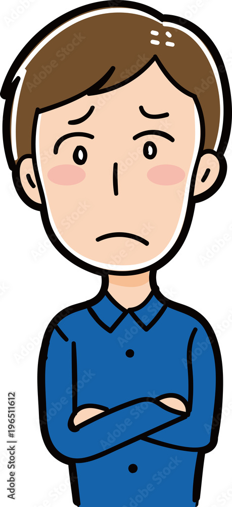 悩む男性のイラスト 悩む男性のイラスト