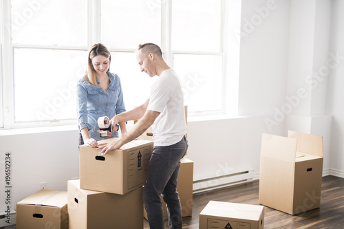 Couple moving in house
