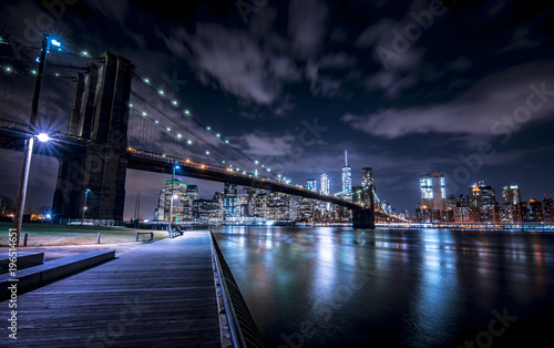 Brooklyn Bridge and New York skyline from Brooklyn 