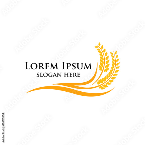 Agriculture wheat Logo Template vector icon design. emblem and label design