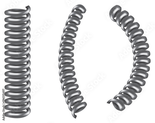 Silver Color Helical Coil Spring Vector