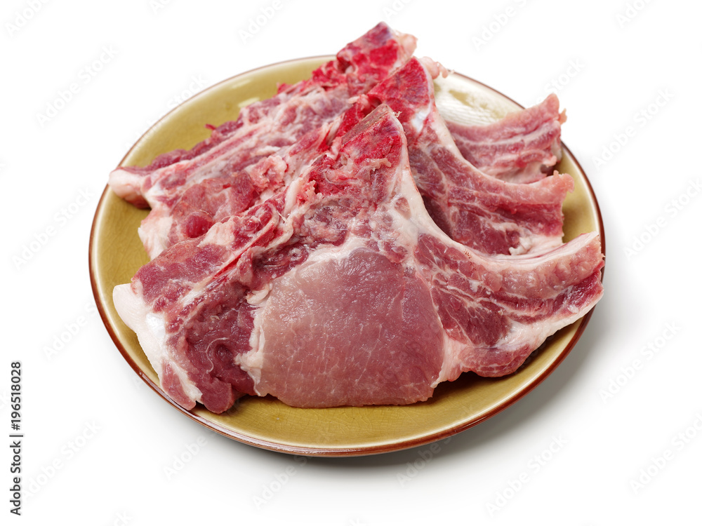 Raw Pork Ribs Isolated On White Background Raw Pork Ribs Isolated On White Background
