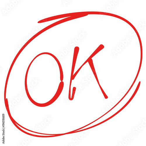 ok symbol and red circle