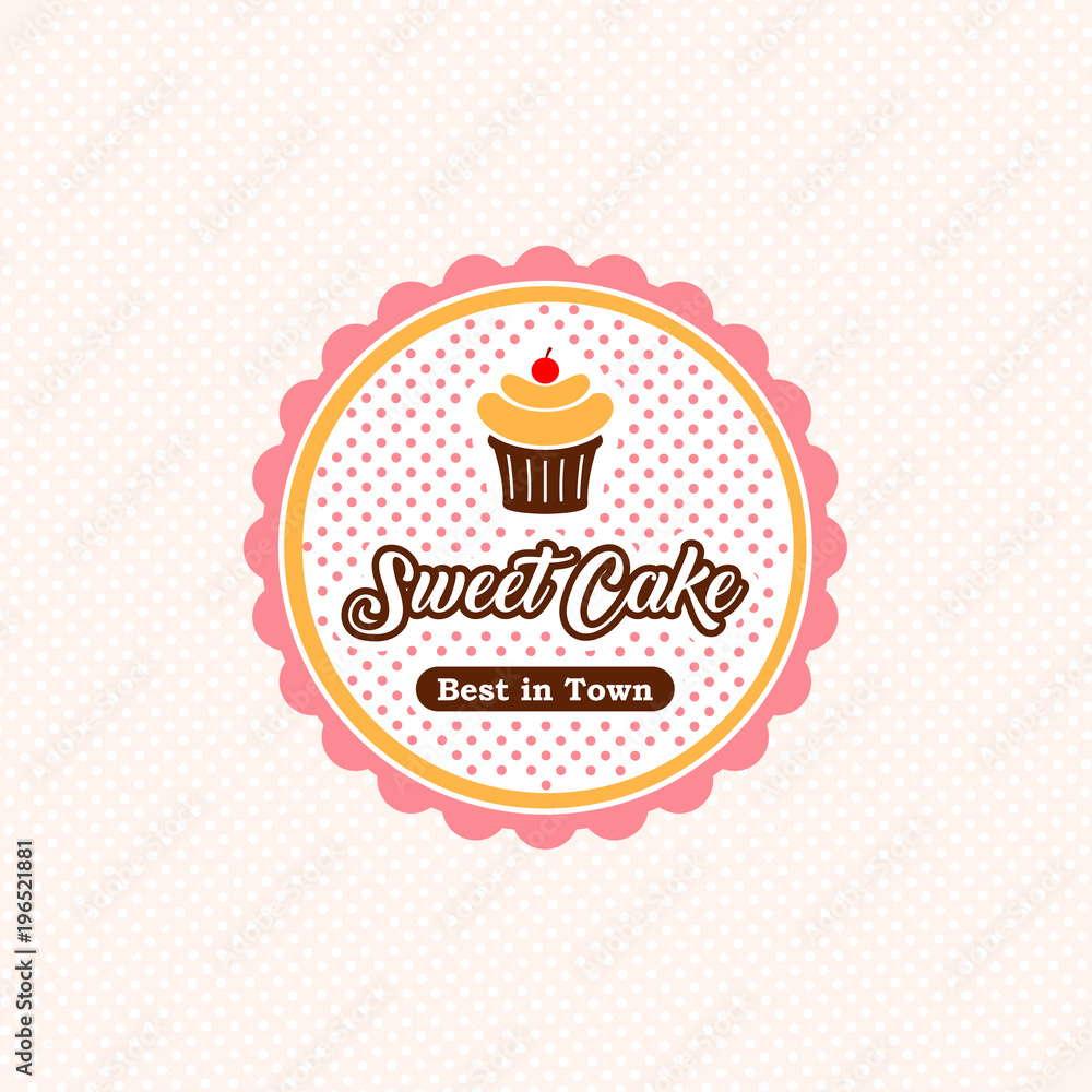 sweet cake logo template. cake label design sweet cake logo template. cake label design