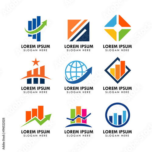set of financial and business logo template collections