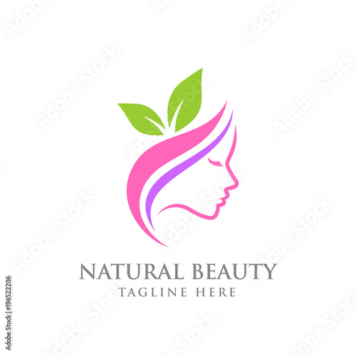 Natural beauty logo template. salon vector logo
