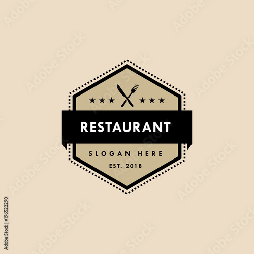 restaurant vector logo template in vintage style