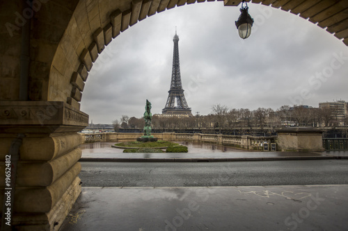 The Eiffel Tower as seen from under the Pont du Bir-Hakeim in Paris, France. © Chris