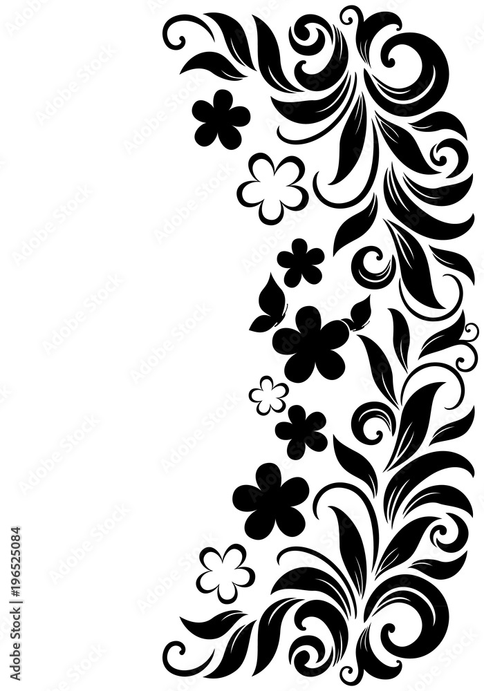 Beautiful decorative floral background with flowers and leaves for design.
