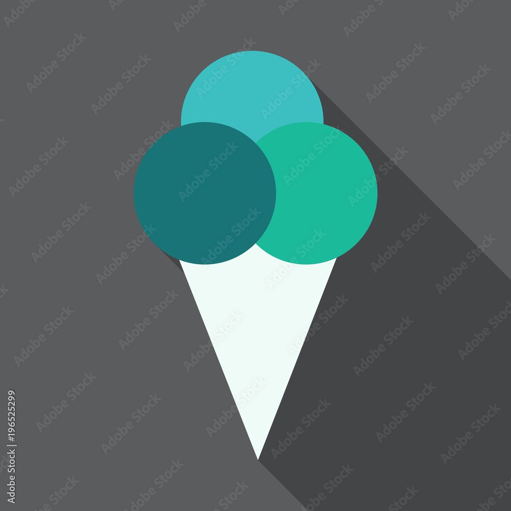 Fotografie Ice cream in waffle cone vector icon.