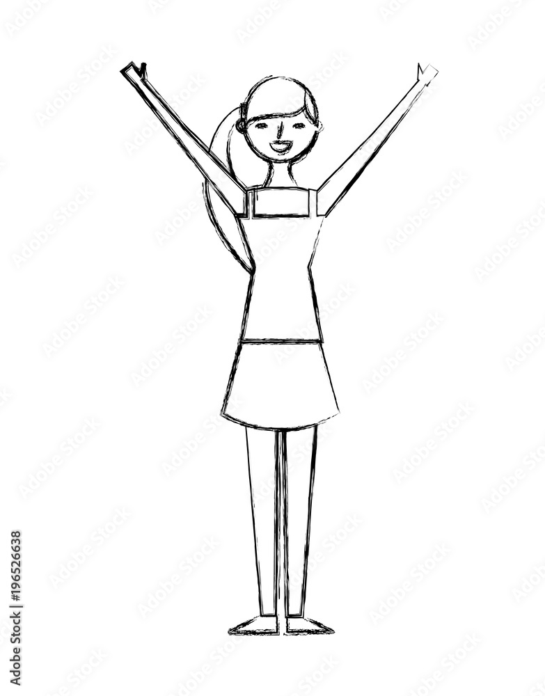 young woman people character gesturing with arms vector illustration sketch design young woman people character gesturing with arms vector illustration sketch design