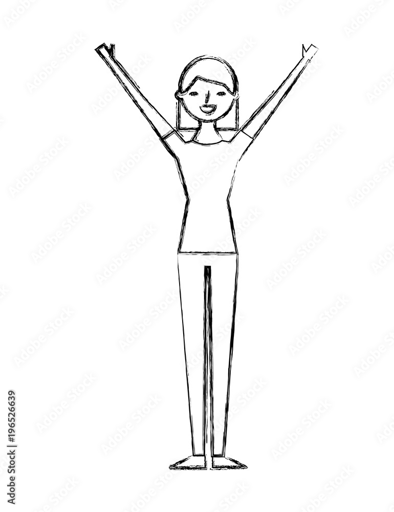 young woman people character gesturing with arms vector illustration sketch design young woman people character gesturing with arms vector illustration sketch design