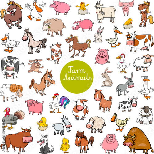 cartoon farm animal characters big set © Igor Zakowski