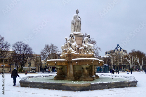 Fontaine Pradier en hivers