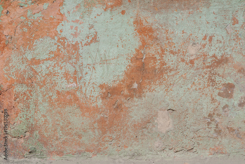 old plaster wall, chipped paint, landscape style, texture background © uvisni