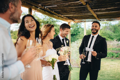 Schilderij op canvas Best man speech for newlywed couple