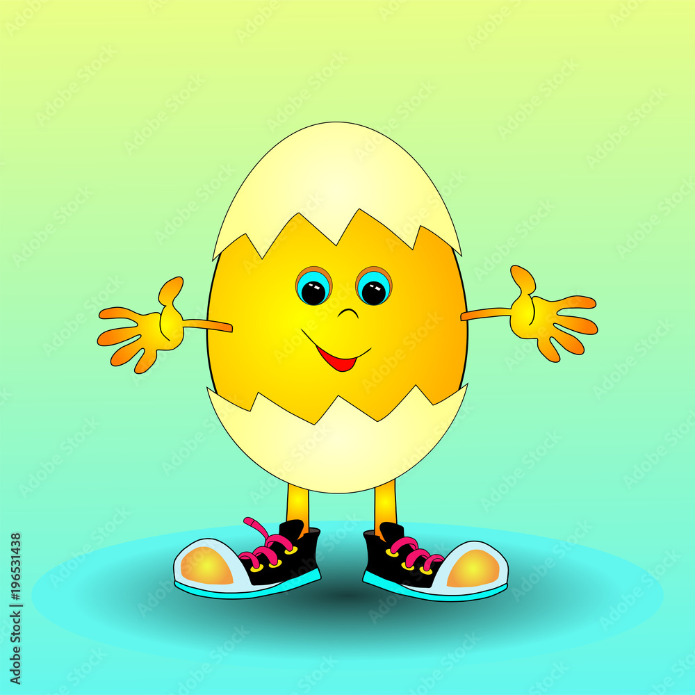 Animated eggs. Cartoon Easter egg. Abstract the egg. Vector illustration.  Stock Vector | Adobe Stock