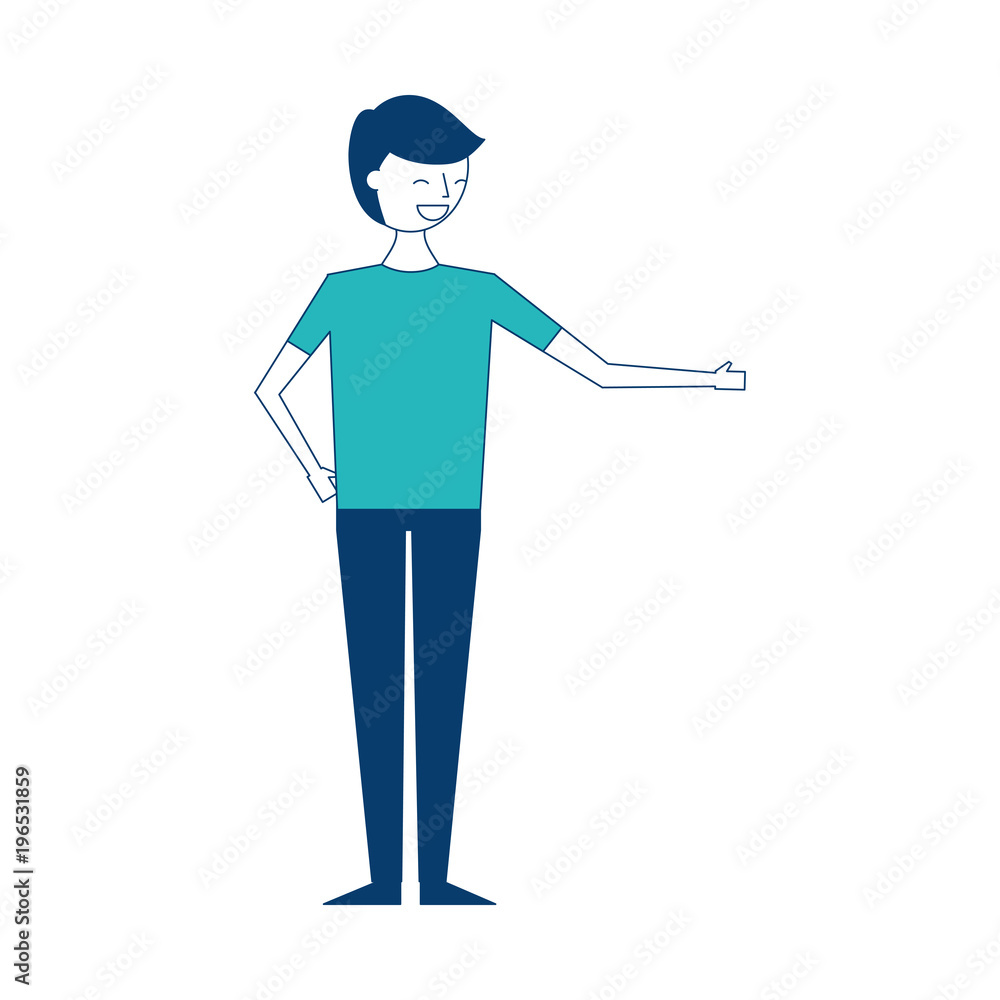 young people male man in casual clothes vector illustration green and blue design young people male man in casual clothes vector illustration green and blue design
