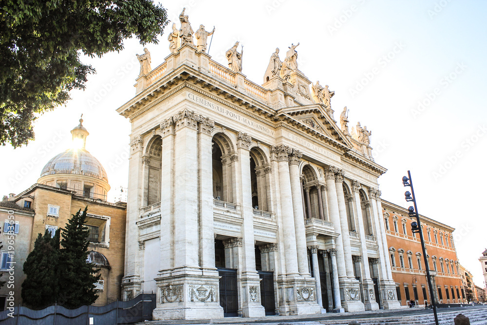 facade of the classic church of san giovanni in rome facade of the classic church of san giovanni in rome