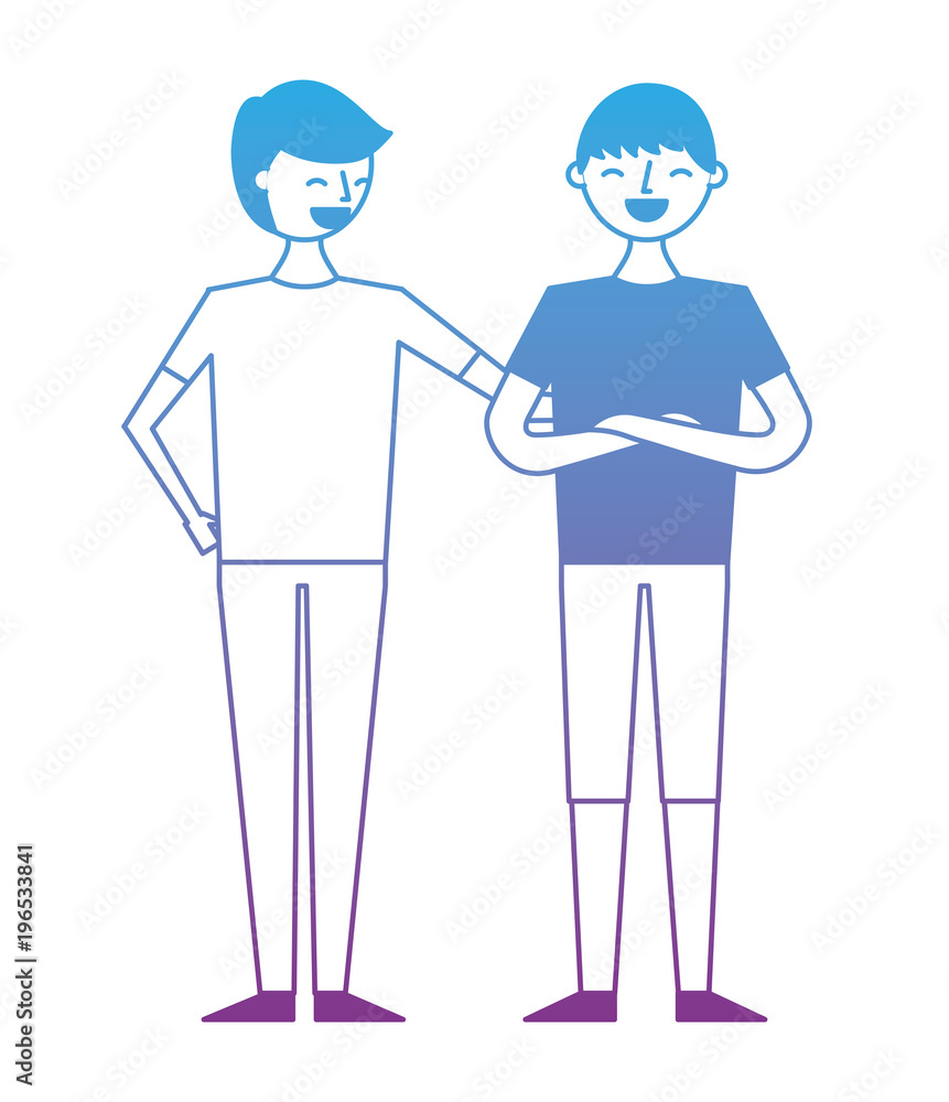 people male character men friends vector illustration degrade color design people male character men friends vector illustration degrade color design