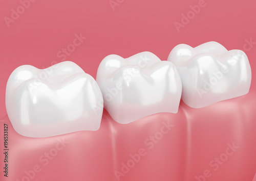 Dentes, arcada dentária, renderização 3D