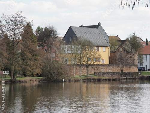 Gustavsburg in Jägersburg mit Schloßweiher, Saarland, Deutschland
