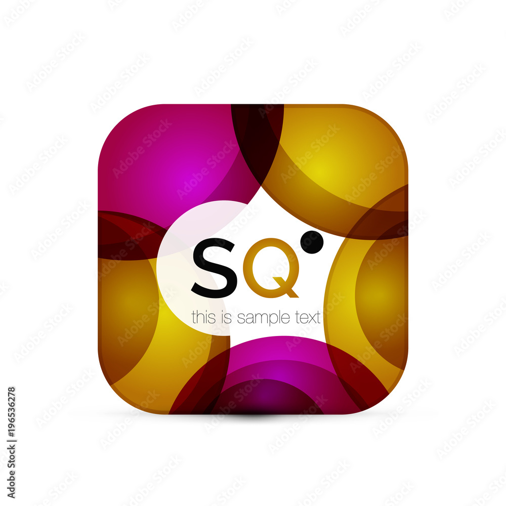 Vector square geometric abstract business emblem Vector square geometric abstract business emblem
