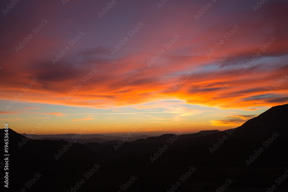 San Bernardino sunset and mountains