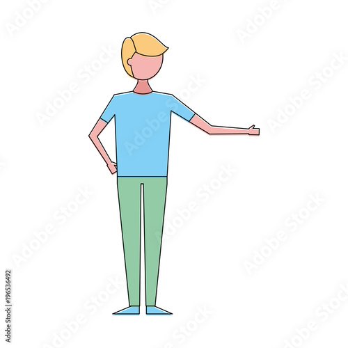 young people male man in casual clothes vector illustration