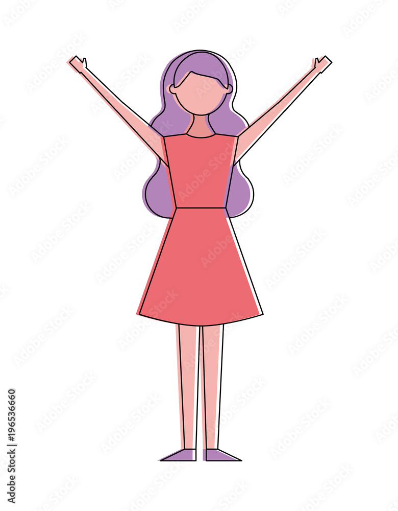 young woman people character gesturing with arms vector illustration young woman people character gesturing with arms vector illustration