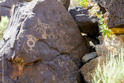 Petroglyphs on rock