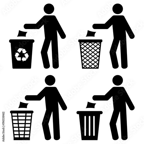Garbage Recycling Trash Littering Symbol Vector Sign
