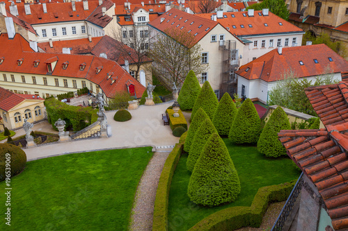 Photography PRAGUE, CZECH REPUBLIC - APRIL 26, 2017: Vrtba garden (Vrtbovska zahrada) and view on old town