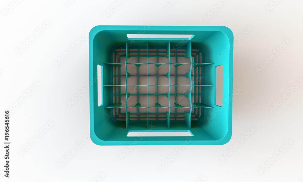 Plastic crate box isolated on white. The crate can hold bottle or cans Plastic crate box isolated on white. The crate can hold bottle or cans