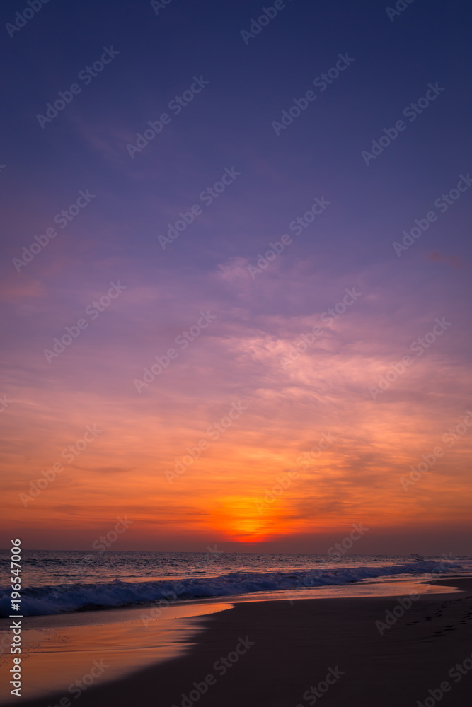 Landscape of sunset on the beach