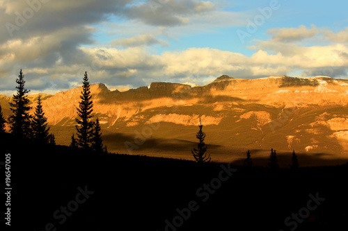 Sunset over Canadian rocky mountains