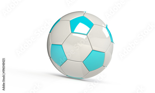football soccer ball isolated on white the football is pink blue orange white black blue