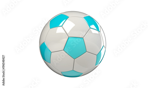 football soccer ball isolated on white the football is pink blue orange white black blue