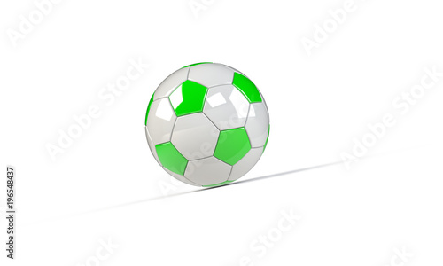 football soccer ball isolated on white the football is pink blue orange white black blue