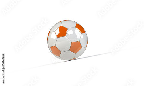football soccer ball isolated on white the football is pink blue orange white black blue