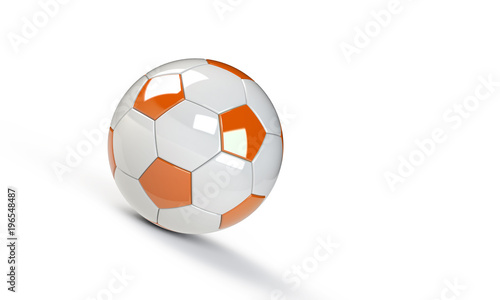 football soccer ball isolated on white the football is pink blue orange white black blue
