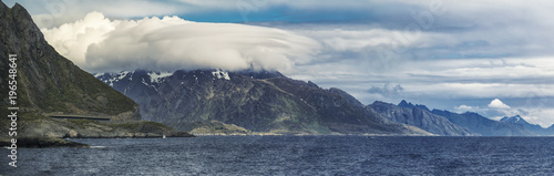 Panorama Of Mountain in the Lofoten Islands, Norway