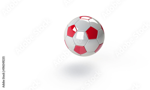 football soccer ball isolated on white the football is pink blue orange white black blue