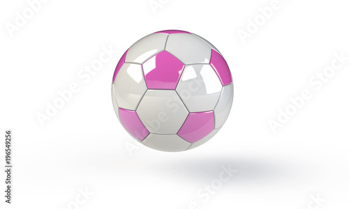 football soccer ball isolated on white the football is pink blue orange white black blue